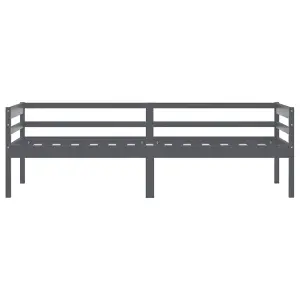 Berkfield Bed Frame Dark Grey Solid Pinewood 90x200 cm