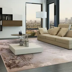 Beige Abstract ,Luxurious Modern Easy to clean Rug for Bedroom & Living Room-200cm X 290cm