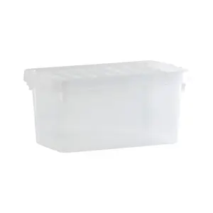 Wham Crystal Clear Rectangular 2.6L Small Plastic Stackable Storage box with Lid