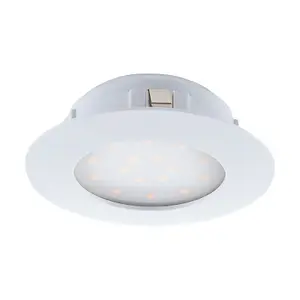 Wall / Ceiling Flush Downlight White Plastic 12W Built in LED 102mm Round