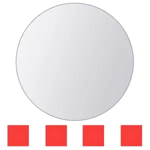 Berkfield 8 pcs Mirror Tiles Round Glass