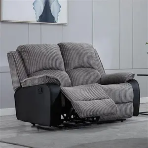 Grey Cord Postana 2 Seater Recliner Sofa | Manual | Furniture Online