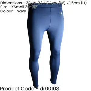 XS - NAVY Adult Sports Baselayer Compression Leggins Bottoms - Unisex Training