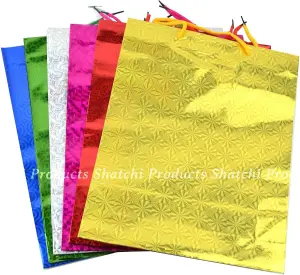 25 Assorted Colours Holographic Gift Bags Small Size Christmas Birthday Wedding Favour Present Bags All Occasions