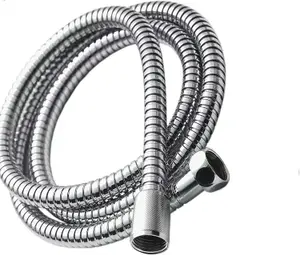 Chrome Shower Bath Hose Flexible Stainless Steel Replacement Pipe 1.2 Meter (1.2 Meter)