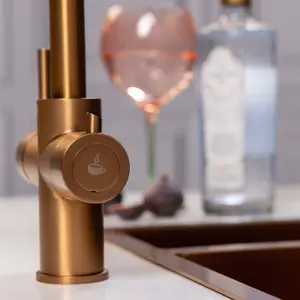 flode svan 3 in 1 Instant Boiling Hot Water Tap Brushed Copper Finish