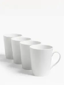 John Lewis ANYDAY Eat Porcelain Mugs, Set Of 4, 360Ml, White