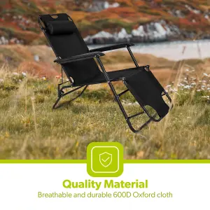 ROYALFORD Folding Camping Chair for Adults, Portable Reclining Camp Chair Adjustable Backrest with Neck Support for Garden, patio