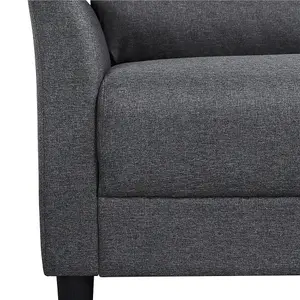 Yaheetech Dark Grey 2-Seater Linen Fabric Upholstered Sofa 191cm