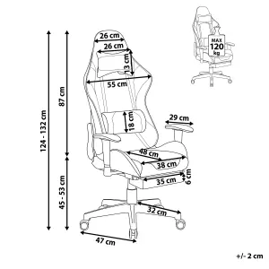 Gaming Chair Faux Leather Dark Grey VICTORY