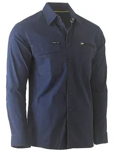 BISLEY WORKWEAR FLX & MOVE UTILITY WORK SHIRT  NAVY 5XL