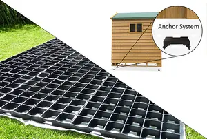 ProBase 8ft x 6ft Garden Shed Base Kit - 20 ProBase Grids + 4 Anchor Blocks - Includes heavy duty membrane and delivery