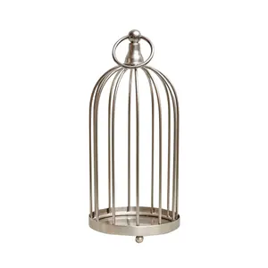 Melody Maison Silver Metal Birdcage Candle Holder - 24cm