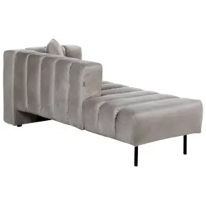 Right Hand Velvet Chaise Lounge Taupe LANNILS