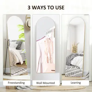 HOMCOM Floor Mirror Wall Mount Leaning Standing Mirror 50 x 150cm Gold Tone