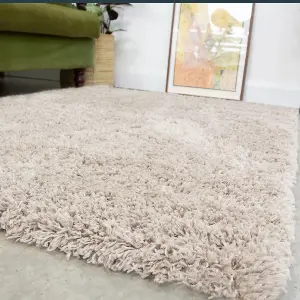 Beige Thick Soft Shaggy Area Rug 160x230cm