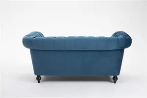 Petrol 2 Seater Handmade Chesterfield Sofa Armchair Settee Love Seat Velvet - D Pro T Homeware