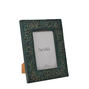 Hestia Photo Frame Teal with Gold Imprint - 4" x 6"