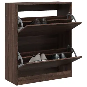 Berkfield Shoe Cabinet Brown Oak 80x34x96.5 cm Engineered Wood