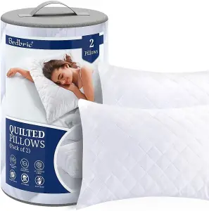 Bedbric Pillows 4 Pack Bed Pillow & Hotel Pillows Quilted Side Sleeper Pillow