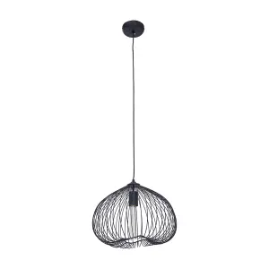 Interiors By Premier Contemporary Black Finish Pendant Light, Effortlessly Maintained Down Light Wall, Versatile Ceiling Light