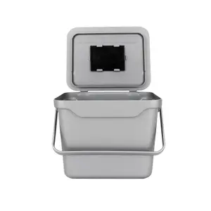 Easy Eco - 5L Kitchen Compost Caddy - Silver/Metallic