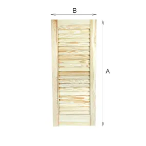 Natural pine wood door, open louvre door 2013 x 294(H x W)mm, wardrobe, kitchen door