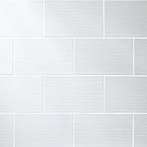 Colours Salerna White Gloss Linear Porcelain Wall Tile Sample