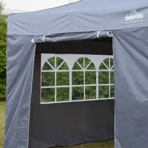 Dellonda Premium 2x2m Pop-Up Gazebo & Side Walls with Carry Bag, Stakes & Weight Bags