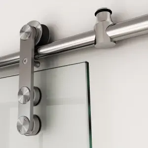 CLASSIC VetroGlide 8mm glass Sliding Door and Track (SX - Opens Right to Left)