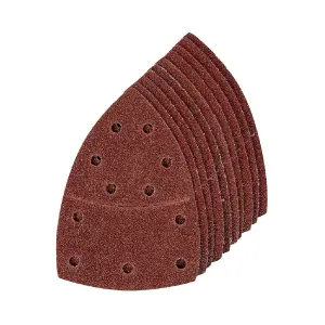 10 x Mixed Grit Hook and Loop 150mm Perforated Sanding Sheets, Multi Sander Pads