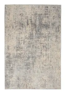 Ivory Silver Abstract Luxurious Modern Easy to Clean Rug for Living Room Bedroom and Dining Room-160cm X 221cm