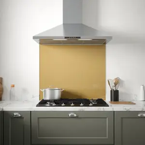 Laura Ashley Brass Glass Splashback, (H)750mm (W)900mm (T)6mm