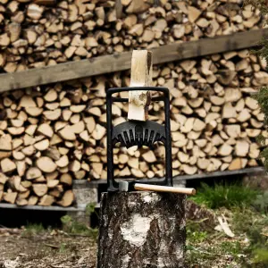 Kindling Cracker XL King Cast Iron Black Durable Wood Cutter Log Splitter (Diam) 9"