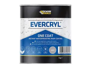 Everbuild EVCGY01 EVERCRYL One Coat Grey 1kg EVBEVCGY01