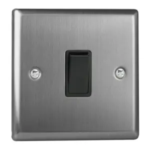 Varilight 1-Gang Intermediate 10A Rocker Switch Brushed Steel