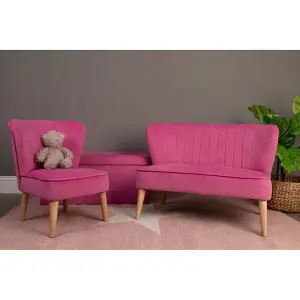 Interiors by Premier Kids Chair, Comfortable Seating Pink Velvet Chair, Easy to Clean Bedroom Chair, Adjustable Small Chair