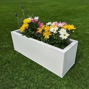 70cm Zinc Matte White Window Box Planter