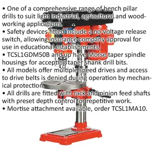 5-Speed High-Performance Bench Pillar Drill with 370W Motor and Safety Features