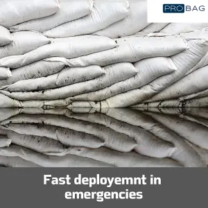 FLOOD DEFENCE Heavy Duty Sandbags - White  - UV Protected - Unfilled - Industrial Grade