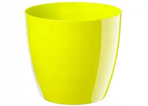 Waste Paper Basket Dust Bin Round Plastic Step Office Bathroom Lime 28cm