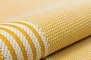 Bordered Yellow Modern Easy To Clean Dining Room Rug-160cm x 230cm