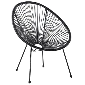 Garden Chair ACAPULCO II PE Rattan Black