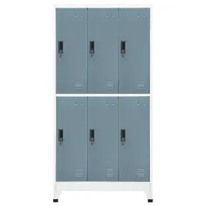 Berkfield Locker Cabinet Light Grey and Dark Grey 90x45x180 cm Steel