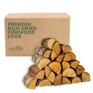 Kiln Dried Birch Hardwood Logs Approx. 25kg - Ready to Brun Firewood for Wood Burners, Fireplaces, Fire Pits & Pizza Ovens