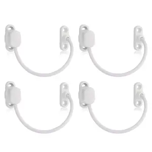 XFORT 4 Pack Viper Thumbturn Locking Cable Window Restrictor in White