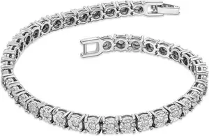 Silver Diamond Set 1.00Ct Tennis Bracelet