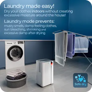 Avalla X-300 Dehumidifier with Laundry Mode 10L/Day: Damp, Mould & Moisture, Low Power Consumption, 38m² Home Coverage