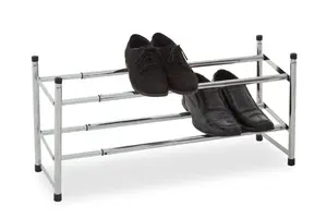 Interiors by Premier Extendable Shoe Rack 2 Tier Shoe Stand, Angled Shelves Shoe Racks, Spacious Under Stairs Shoe Storage