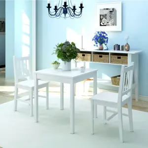 Berkfield Three Piece Dining Set Pinewood White